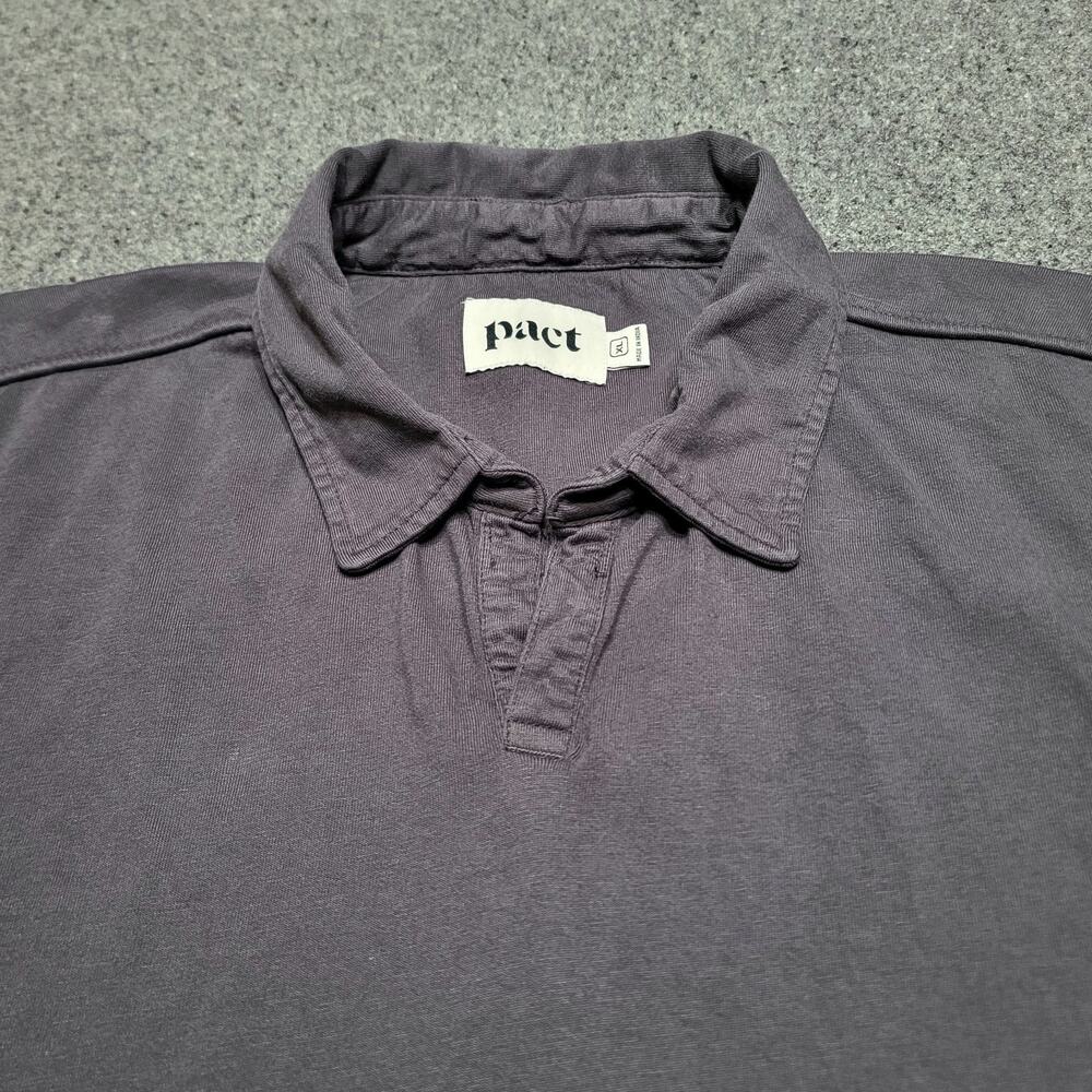 Pact Shirt Mens Extra Large Gray Organic Cotton Polo Casual Comfort Golf Travel